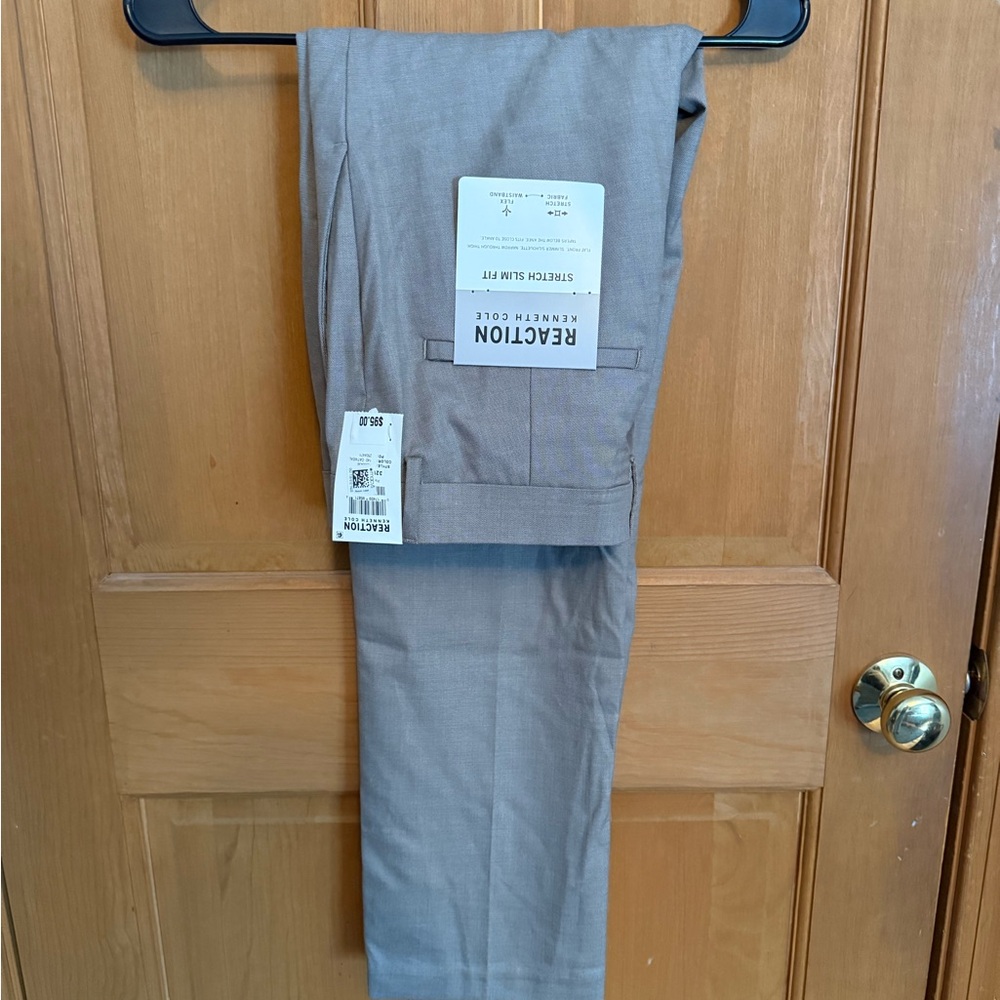 Kenneth Cole Reaction Men’s Stretch Slim Dress Pants - Tan 32x30